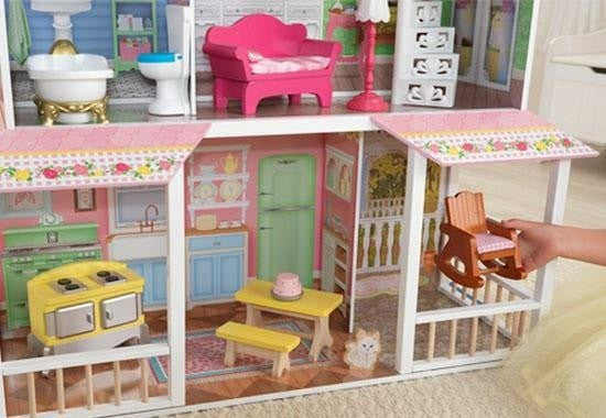 Kidkraft sweet savannah wooden dollhouse cheap with 13 pieces of furniture